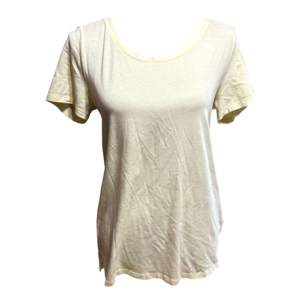 Soft Surroundings light butter yellow, short-sleeved t-shirt - Picture 1 of 5